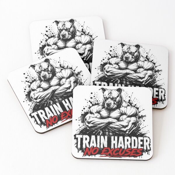 Item preview, Train Harder No Excuses Muscular Pitbull Gym designed and sold by Digistore1221.