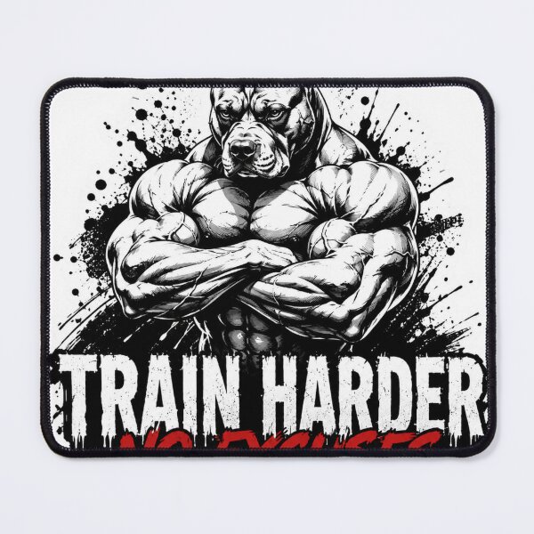 Item preview, Train Harder No Excuses Muscular Pitbull Gym designed and sold by Digistore1221.