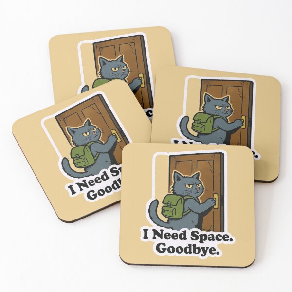 Item preview, I Need Space Goodbye Dramatic Cat Door Funny Design designed and sold by BooDesignStudio.