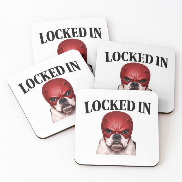 Item preview, Locked In Funny Bulldog Red Superhero Mask designed and sold by Digistore1221.