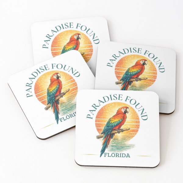 Item preview, Paradise found tropical Beach Scarlet macaw at Sunset Paradise in Florida Parrot  designed and sold by piketo.