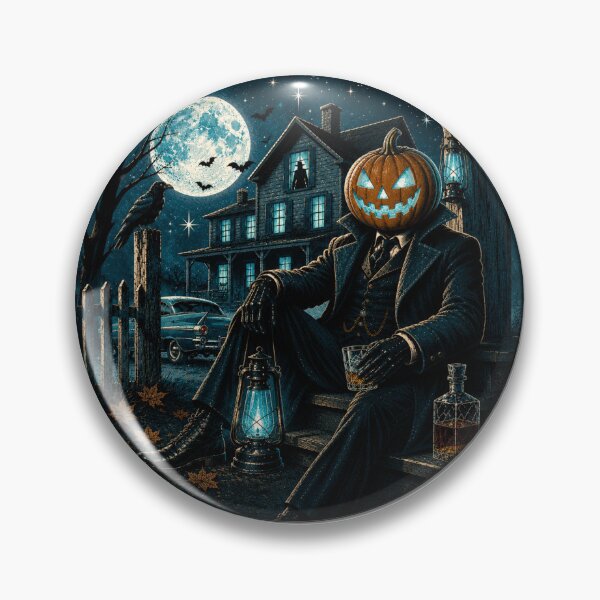 Item preview, Headless Horseman Haunted Farmhouse – Retro Halloween Fantasy Art designed and sold by TheHorsemanRidesAgain.