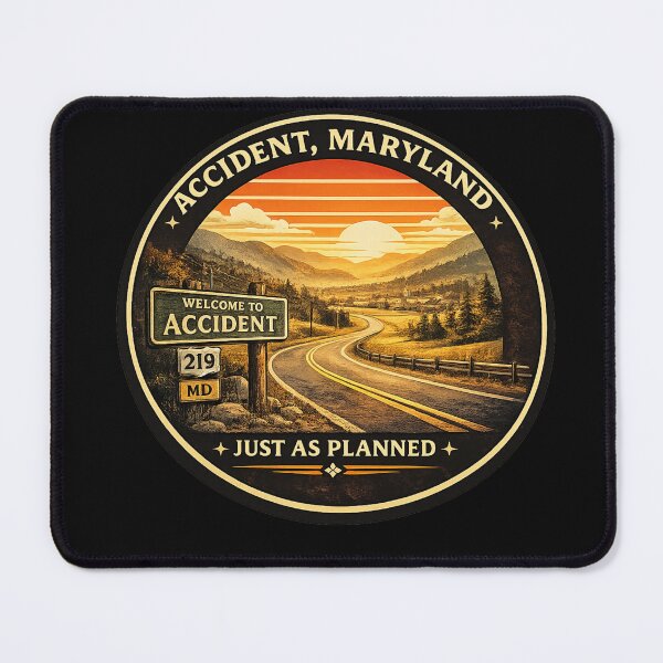 Item preview, Accident, Maryland Retro Road Trip Shirt – Just As Planned Vintage Travel Badge designed and sold by Laughprints.