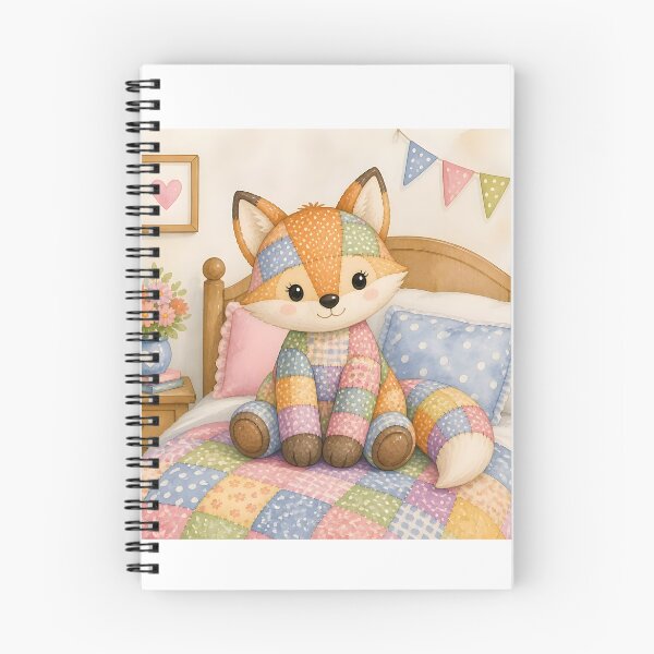 Item preview, Cute Patchwork Fox on Bed designed and sold by Shelley Loewnau-Jones Studio.