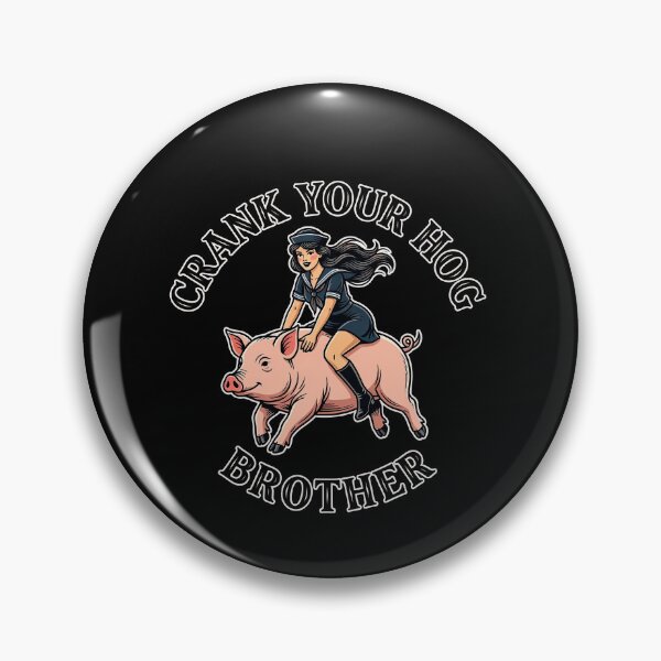Item preview, Funny Vintage Pig Rider Crank Your Hog Brother designed and sold by elderberry.