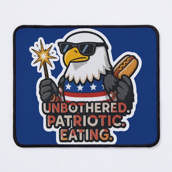 Item preview, Unbothered Patriotic Eating Bald Eagle 4th of July Funny Design designed and sold by BooDesignStudio.