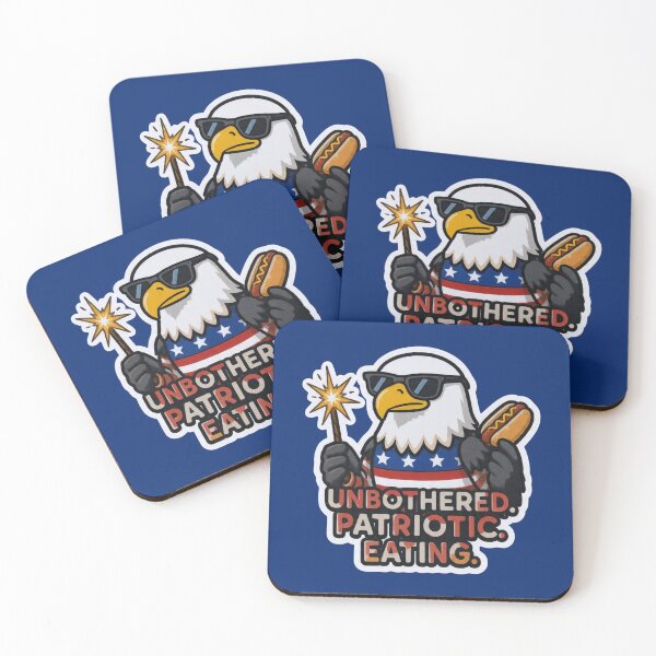 Item preview, Unbothered Patriotic Eating Bald Eagle 4th of July Funny Design designed and sold by BooDesignStudio.