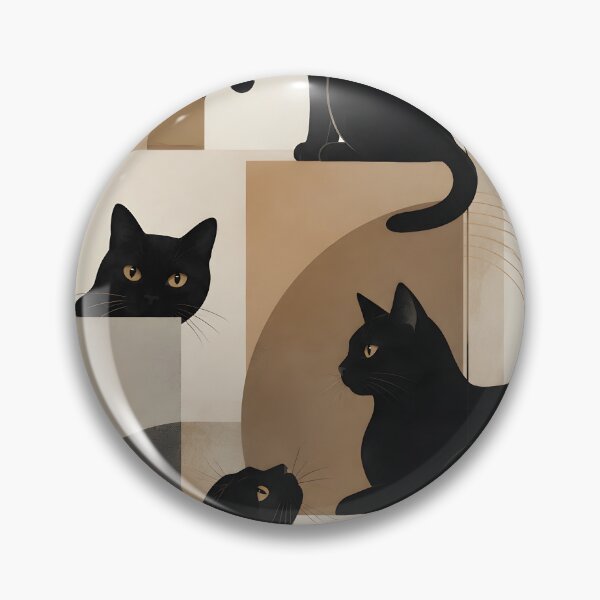 Item preview, Black Cats Geometric Minimalist Wall Art designed and sold by BloomOfDesign.