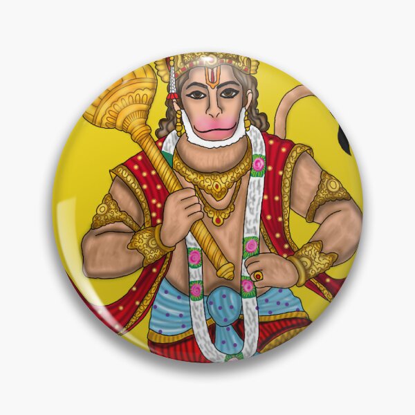 Item preview, Lord Hanuman Artwork | Sacred Hindu Digital Painting of Bajrangbali designed and sold by Harshit_Digital_Arts.
