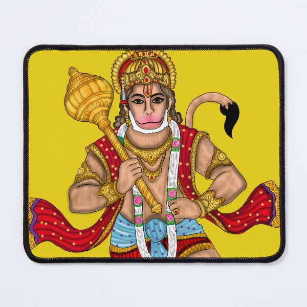 Item preview, Lord Hanuman Artwork | Sacred Hindu Digital Painting of Bajrangbali designed and sold by Harshit_Digital_Arts.