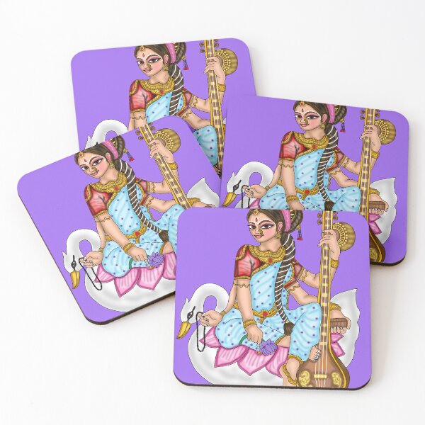 Item preview, Goddess Saraswati Artwork | Sacred Hindu Divine Mother Digital Painting designed and sold by Harshit_Digital_Arts.