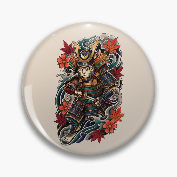 Item preview, Samurai Feline Guardian designed and sold by Irezumiya.