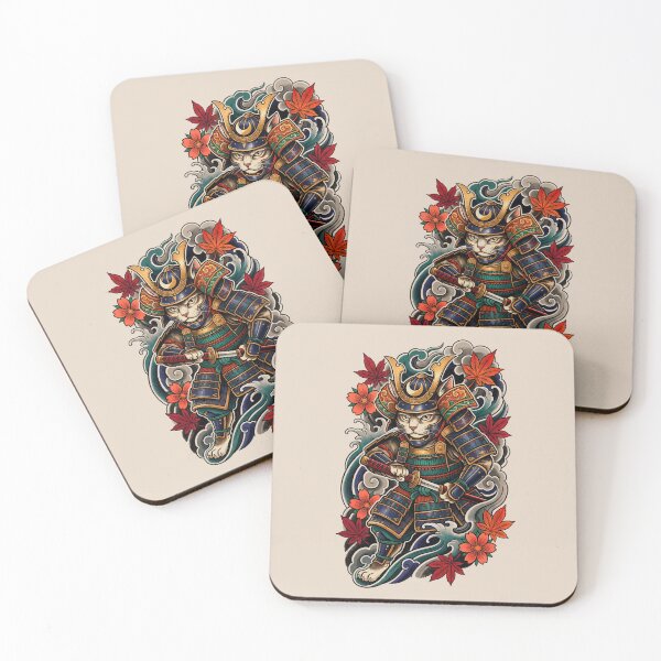 Item preview, Samurai Feline Guardian designed and sold by Irezumiya.