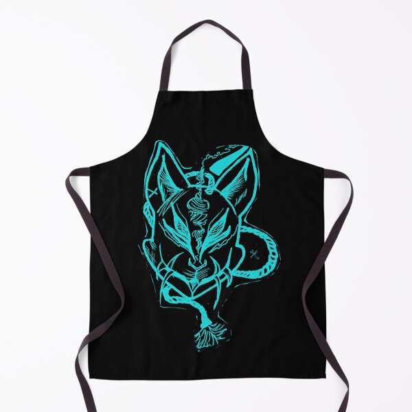 Item preview, Turquoise Kitsune Mask Linework Tattoo designed and sold by Ideniquo.