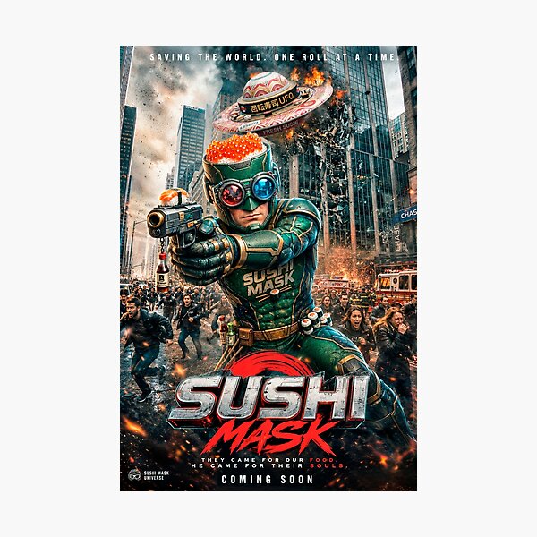 Item preview, Sushi Mask The Movie: Invasion of the Sushi UFOs designed and sold by Japan Cyberpunk Universe & Surreal Characters.