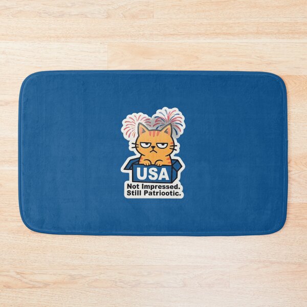 Item preview, Not Impressed Still Patriotic Grumpy Cat USA 4th of July Funny Design designed and sold by BooDesignStudio.