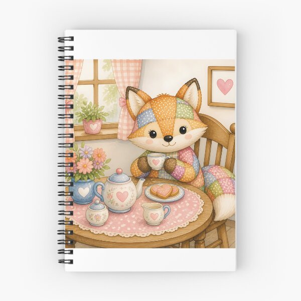 Item preview, Cute Patchwork Fox Tea Party designed and sold by Shelley Loewnau-Jones Studio.