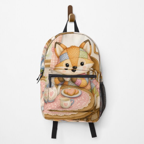 Item preview, Cute Patchwork Fox Tea Party designed and sold by Shelley Loewnau-Jones Studio.