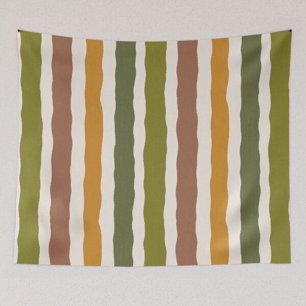 Item preview, Retro Wavy Hand Drawn Earth Tone Stripes Pattern designed and sold by SweetLilith.