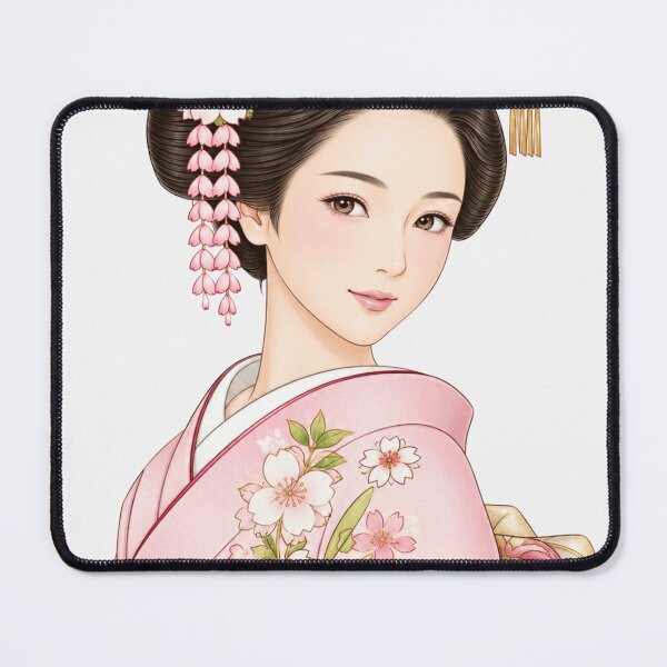 Item preview, Elegant Sakura Maiko – Traditional Japanese Beauty in Pink Kimono designed and sold by vekotpu.