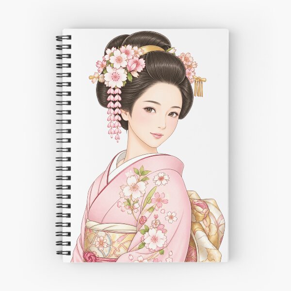 Item preview, Elegant Sakura Maiko – Traditional Japanese Beauty in Pink Kimono designed and sold by vekotpu.