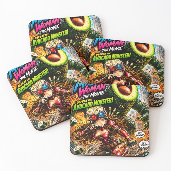 Item preview, Sushi Mask Woman The Movie: Terror of the Avocado Monster designed and sold by Japan Cyberpunk Universe & Surreal Characters.