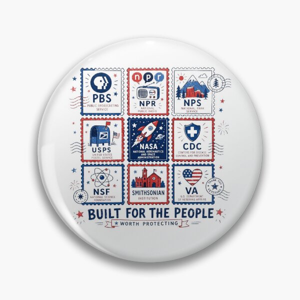 Item preview, Vintage Stamps Protect Democratic Institutions PBS NPR Liberal Fourth of July designed and sold by To101ARt.