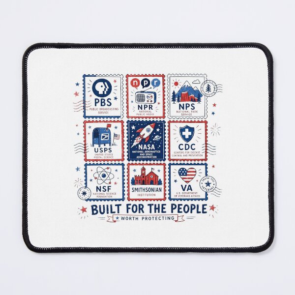 Item preview, Vintage Stamps Protect Democratic Institutions PBS NPR Liberal Fourth of July designed and sold by To101ARt.