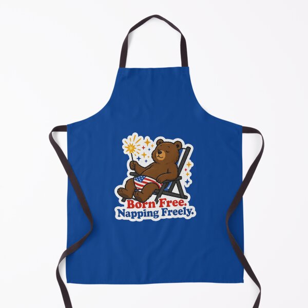 Item preview, Born Free Napping Freely Bear 4th of July Funny Design designed and sold by BooDesignStudio.