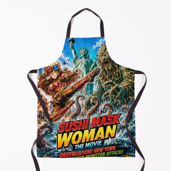 Item preview, SUSHI MASK WOMAN THE MOVIE: Seaweed Monster Invasion! NYC in Ruins? designed and sold by Japan Cyberpunk Universe & Surreal Characters.