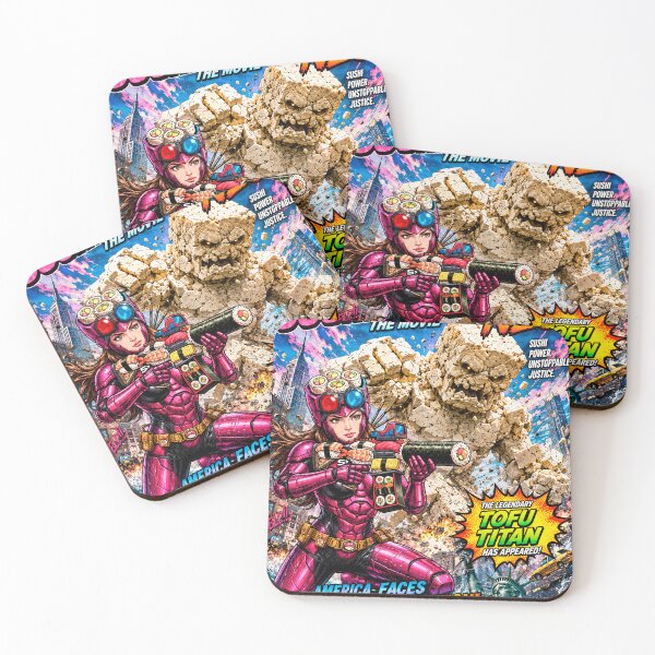 Item preview,   SUSHI MASK WOMAN NEO THE MOVIE: Legendary Tofu Titan Attacks! America in Peril! designed and sold by Japan Cyberpunk Universe & Surreal Characters.