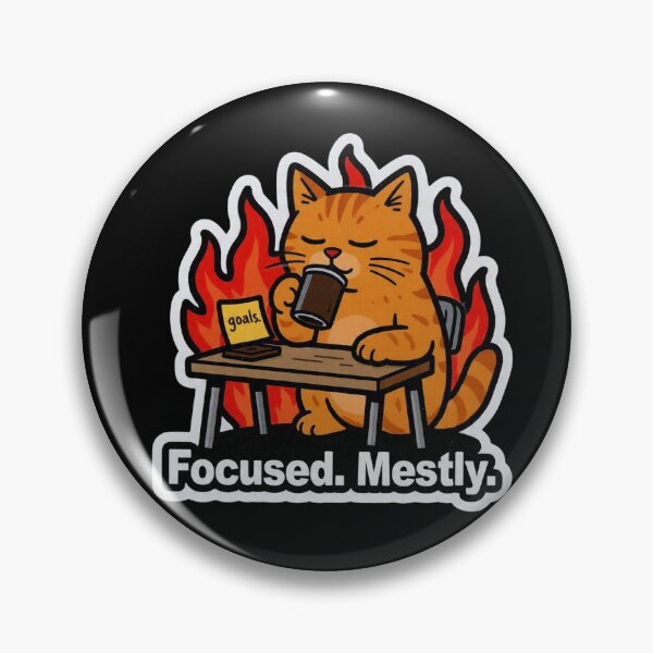 Item preview, Focused Mostly Cat On Fire Goals Funny Design designed and sold by BooDesignStudio.