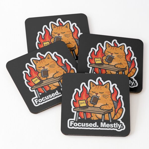 Item preview, Focused Mostly Cat On Fire Goals Funny Design designed and sold by BooDesignStudio.