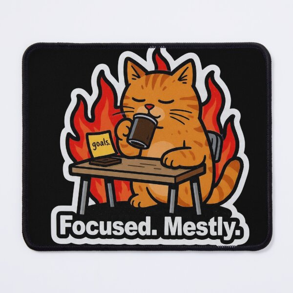 Item preview, Focused Mostly Cat On Fire Goals Funny Design designed and sold by BooDesignStudio.