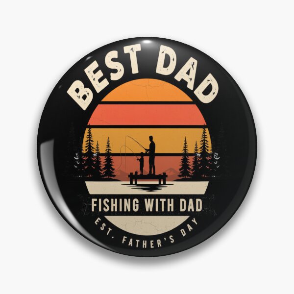 Item preview, Best Dad Fishing With Dad  | Father's Day Fishing  | Vintage Sunset Angle designed and sold by InspiredCreatives.
