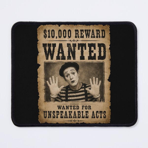 Item preview, Wanted Mime Poster Funny Unspeakable Acts Vintage Western Humor designed and sold by AnimalAirtistry.