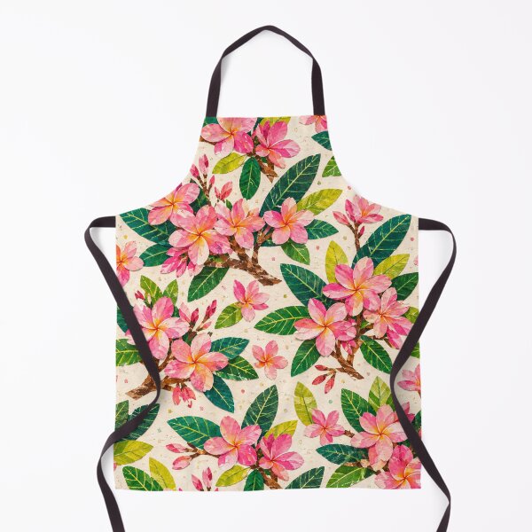 Item preview, Pink Plumeria Tropical Seamless Pattern, Floral Collage Botanical Print, Exotic Frangipani Flower Design designed and sold by SWSandraWechner.