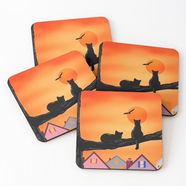Item preview, Black Cats on Tree Branch at Sunset designed and sold by Pioneer Spirit Market.
