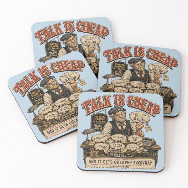 Item preview, Talk Is Cheap Pawn Shop Funny Sarcasm designed and sold by POD DYNASTY | Original Print On Demand T-Shirt Graphics.
