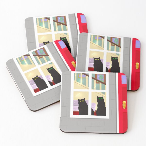 Item preview, Black Cats Looking Out Window designed and sold by Pioneer Spirit Market.