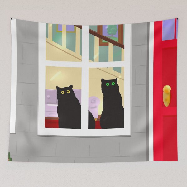 Item preview, Black Cats Looking Out Window designed and sold by Pioneer Spirit Market.
