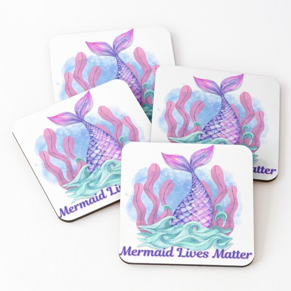 Item preview, Mermaid Lives Matter Watercolor Mermaid Tail | Cute Ocean Fantasy Art for Mermaid Lovers designed and sold by DonnaRaine.