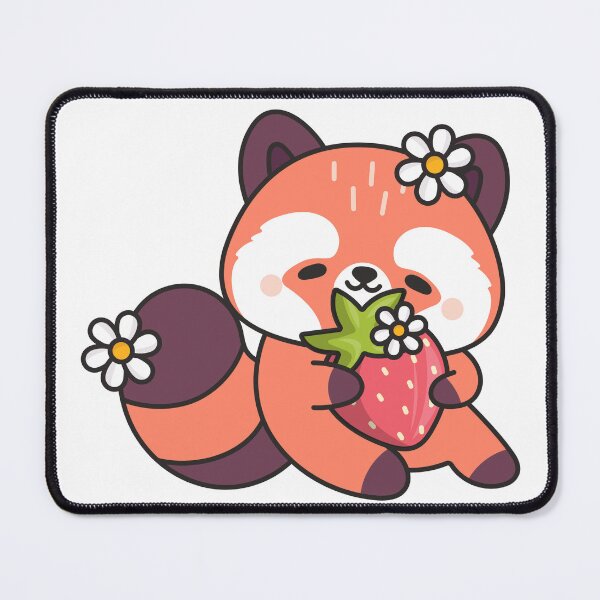 Item preview, Cute Kawaii Red Panda with Strawberry designed and sold by debbiebento.