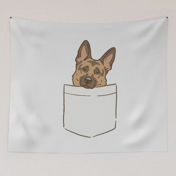 Item preview, Peeking German Shepherd in a Pocket designed and sold by Gkinoki.