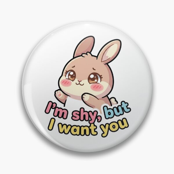 Item preview, Cute Bunny Sticker “I’m Shy, But I Want You” | Kawaii Rabbit Love Design designed and sold by morning sun.