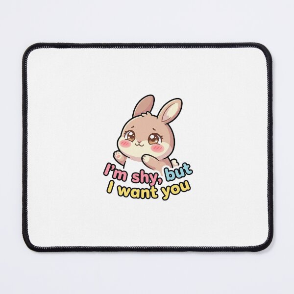 Item preview, Cute Bunny Sticker “I’m Shy, But I Want You” | Kawaii Rabbit Love Design designed and sold by morning sun.