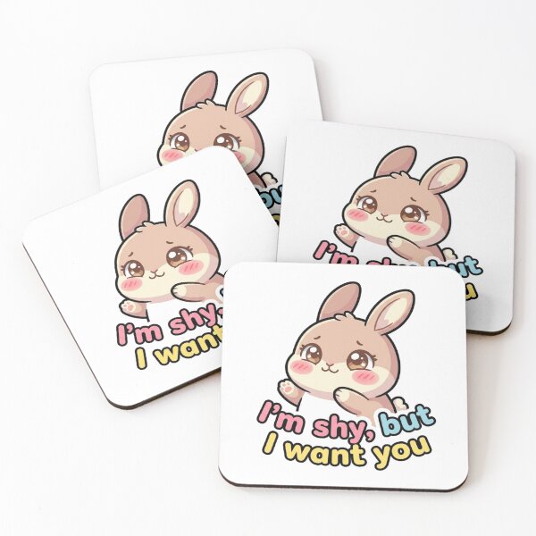 Item preview, Cute Bunny Sticker “I’m Shy, But I Want You” | Kawaii Rabbit Love Design designed and sold by morning sun.