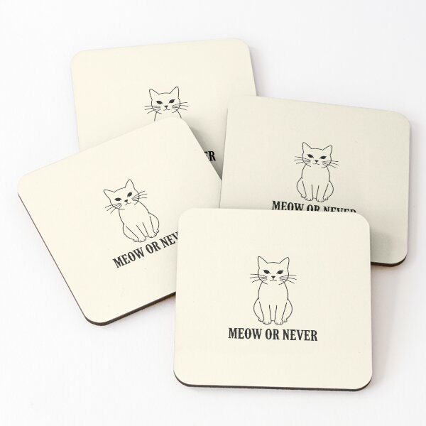 Item preview, Meow Or Never Cat Print | Funny Cat Lover Gift | Cat Pun Poster | Motivational Cat Art designed and sold by Exclusive-Marma.