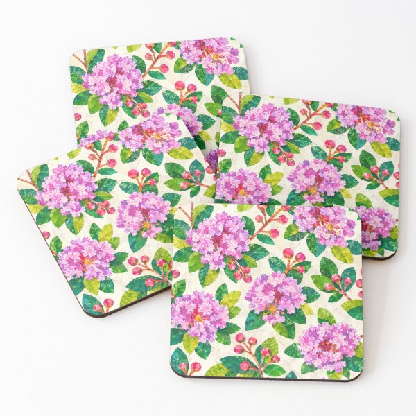 Item preview, Purple Crape Myrtle Seamless Floral Pattern, Vibrant Botanical Collage, Pink Lavender Flower Repeat Print designed and sold by SWSandraWechner.