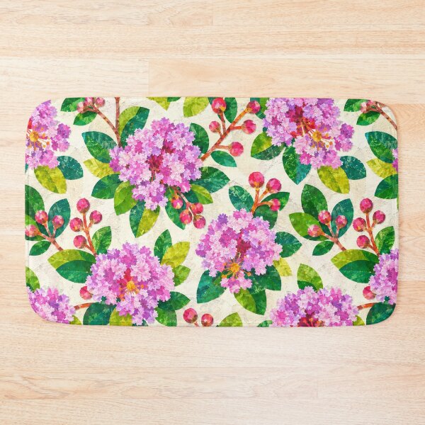 Item preview, Purple Crape Myrtle Seamless Floral Pattern, Vibrant Botanical Collage, Pink Lavender Flower Repeat Print designed and sold by SWSandraWechner.